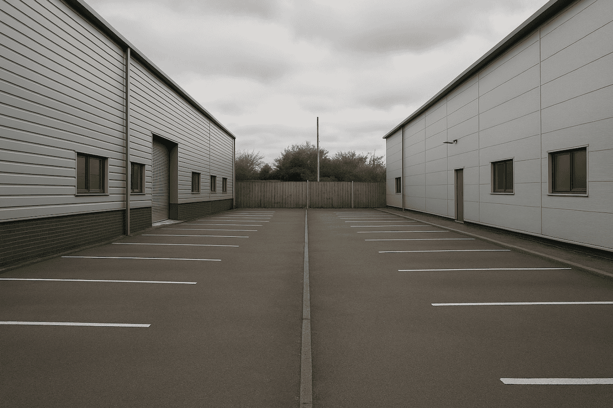 Boundary in an industrial estate